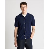 Remus Uomo Textured Knit Shirt In Dark Blue - L