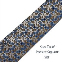 Zazzi Boy's Tie & Pocket Square Set In Brown - One