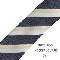 Spagnola Boy's Pre-Tied Tie & Pocket Square Set In Black - One