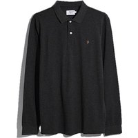 Farah Cunningham Long Sleeve Polo In Black - S