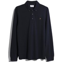 Farah Irwin Button Down Collar Polo Shirt In Navy - XL