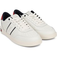 Tommy Jeans Lightweight Flag Leather Court Trainer In White - 46