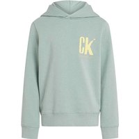 Calvin Klein Jeans Chest Graphic Hoodie In Green - 8Y