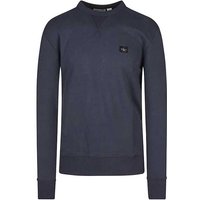 Calvin Klein Jeans Woven Label Crew Neck Sweatshirt In Indigo - XS