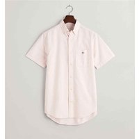 Gant Regular Short Sleeve Oxford Shirt In Pink - S