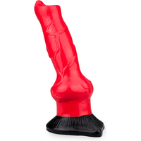 Gode godemichet ventouse Loup 19,0cm gode vaginal ou anal homme ou femme - Rouge