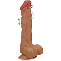 Gode godemichet ventouse vibrant va-et-vient et rotatif 22,0cm Jones gode vaginal ou anal homme ou femme - Peau mate