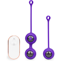 Duo de boules de geisha vibrantes Feely oeuf vibrant sans fil pour femme et couple - Violet foncé