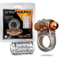 Blush - Stay Hard - Vibrating Cock Ring Set with Sleeve