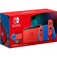 Switch Console 32GB Mario Red Joy-Con W/Case Grip & Straps Boxed Used