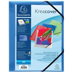 Lotto di 25 Cartelletta Con Elastici 3 Lembi Pp Opaco Krea Cover A4