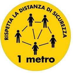 Lotto di 5 Vetrofania - Rispetta La Distanza Di Sicurezza