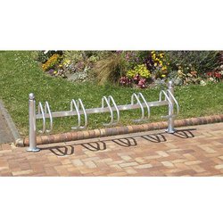 Portabiciclette New York, Piede In Metallo Rotondo Galvanizzato Verde, 5 Biciclette,