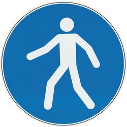 Cartello Passaggio Pedoni Obbligatorio In Pvc 300Mm,