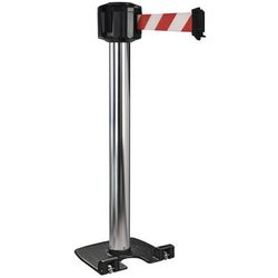 Viso - Paletto Per Esterni Cromato Con Nastro 10m - Rosso/bianco Viso - Paletto Per Esterni Cromato Con Nastro 10m - Rosso/bianco