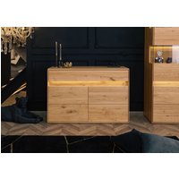 G+K Sideboard Wildeiche inkl. LED 123x43,5x86 natur geölt CARDIFF #131