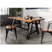 Massivmoebel24.de Esstisch Altholz 220x100x76 mehrfarbig lackiert INDUSTRIAL #81