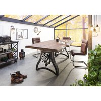 Massivmoebel24.de Esstisch Mango 220x100x67-91 höhenverstellbar natur geölt Manchester #203