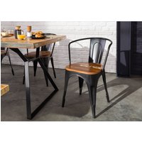 Massivmoebel24.de Stuhl Altholz 45x45x85 mehrfarbig lackiert INDUSTRIAL #63