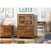 Massivmoebel24.de Highboard Sheesham 100x45x150 braun lackiert ANCONA #130