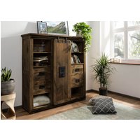 Massivmoebel24.de Highboard Mango 142x45x147 braun lackiert RAILWAY #462