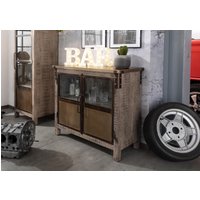 Massivmoebel24.de Sideboard Mango 100x40x90 braun lackiert HEAVY INDUSTRY #227