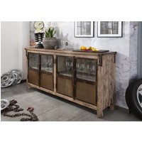 Massivmoebel24.de Sideboard Mango 180x40x90 braun lackiert HEAVY INDUSTRY #250