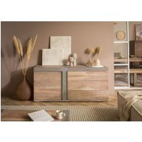 Massivmoebel24.de Sideboard Akazie 160x45x75 beige lackiert Amsterdam #110