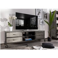 Massivmoebel24.de TV-Board Mango 190x40x60 grau lackiert HEAVY INDUSTRY #131