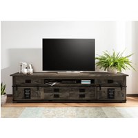 Massivmoebel24.de TV-Board Mango 240x50x60 grau lackiert RAILWAY #256