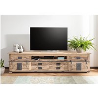 Massivmoebel24.de TV-Board Mango 240x50x60 whitewash lackiert RAILWAY #356
