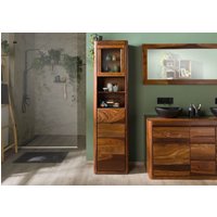 Massivmoebel24.de Hochschrank Sheesham 50x35x193 walnuss lackiert TORONTO #311