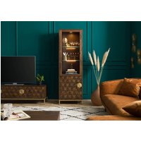 Massivmoebel24.de Vitrine Mango 63x40x200 braun geölt DIAMOND #216