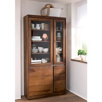Massivmoebel24.de Vitrine Sheesham 102x40x205 noble unique lackiert SYDNEY #101