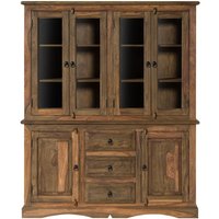 Massivmoebel24.de Buffet Sheesham 150x45x180 grau geölt LEEDS #01