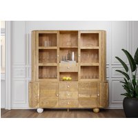 Massivmoebel24.de Buffet Mango 204x50x210 natur lackiert / Marmor weiß FLORENZ #125