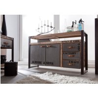 Massivmoebel24.de Sideboard Mango 145x40x85 natur bedruckt FACTORY #143