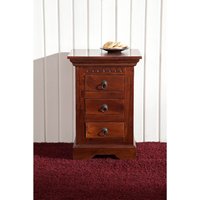 Massivmoebel24.de Nachttisch Akazie 40x38x59 nougat lackiert OXFORD #502