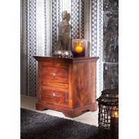 Massivmoebel24.de Nachttisch Akazie 52x40x54 nougat lackiert OXFORD #905