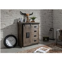Massivmoebel24.de Kommode Mango 90x45x100 grau lackiert RAILWAY #203