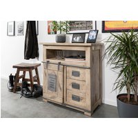 Massivmoebel24.de Kommode Mango 80x45x85 whitewash lackiert RAILWAY #310