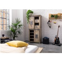 Massivmoebel24.de Schrank Mango 80x45x175 whitewash lackiert RAILWAY #317