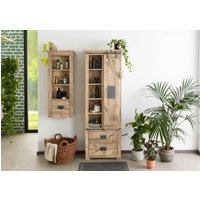 Massivmoebel24.de Schrank Mango 70x35x195 whitewash lackiert RAILWAY #384