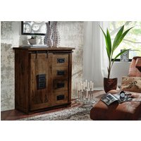 Massivmoebel24.de Kommode Mango 90x45x100 braun lackiert RAILWAY #403