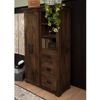 Massivmoebel24.de Kleiderschrank Mango 100x45x175 braun lackiert RAILWAY #414