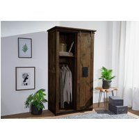 Massivmoebel24.de Schrank Mango 100x60x190 braun lackiert RAILWAY #416