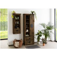Massivmoebel24.de Schrank Mango 70x35x195 braun lackiert RAILWAY #484
