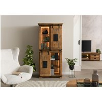 Massivmoebel24.de Schrank Mango / Altholz 80x45x175 natur lackiert RAILWAY LUX #116