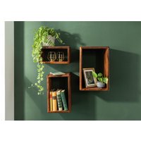 Massivmoebel24.de Wandregal Set Sheesham 45x20x30 walnuss gewachst TORONTO #242
