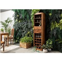 Massivmoebel24.de Weinregal Sheesham 50x36x180 walnuss gewachst TORONTO #249